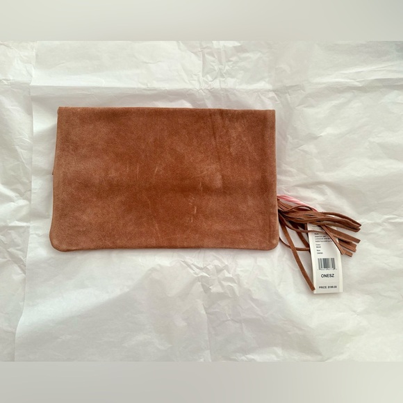 Vineyard Vines Suede Fold-Over Clutch, Bear (Brown) - Picture 4 of 6